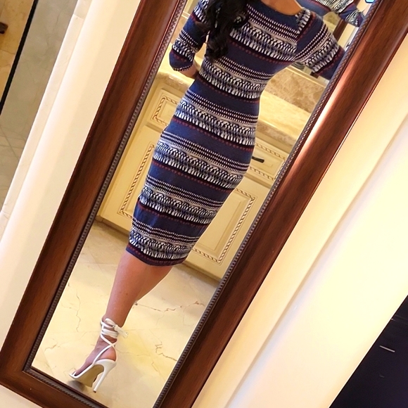 *Monroe & Main Red White & Blue Print Midi Dress, Sz S - Picture 10 of 14